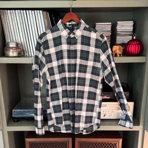 J. Crew Black and White Plaid Button Down Shirt
